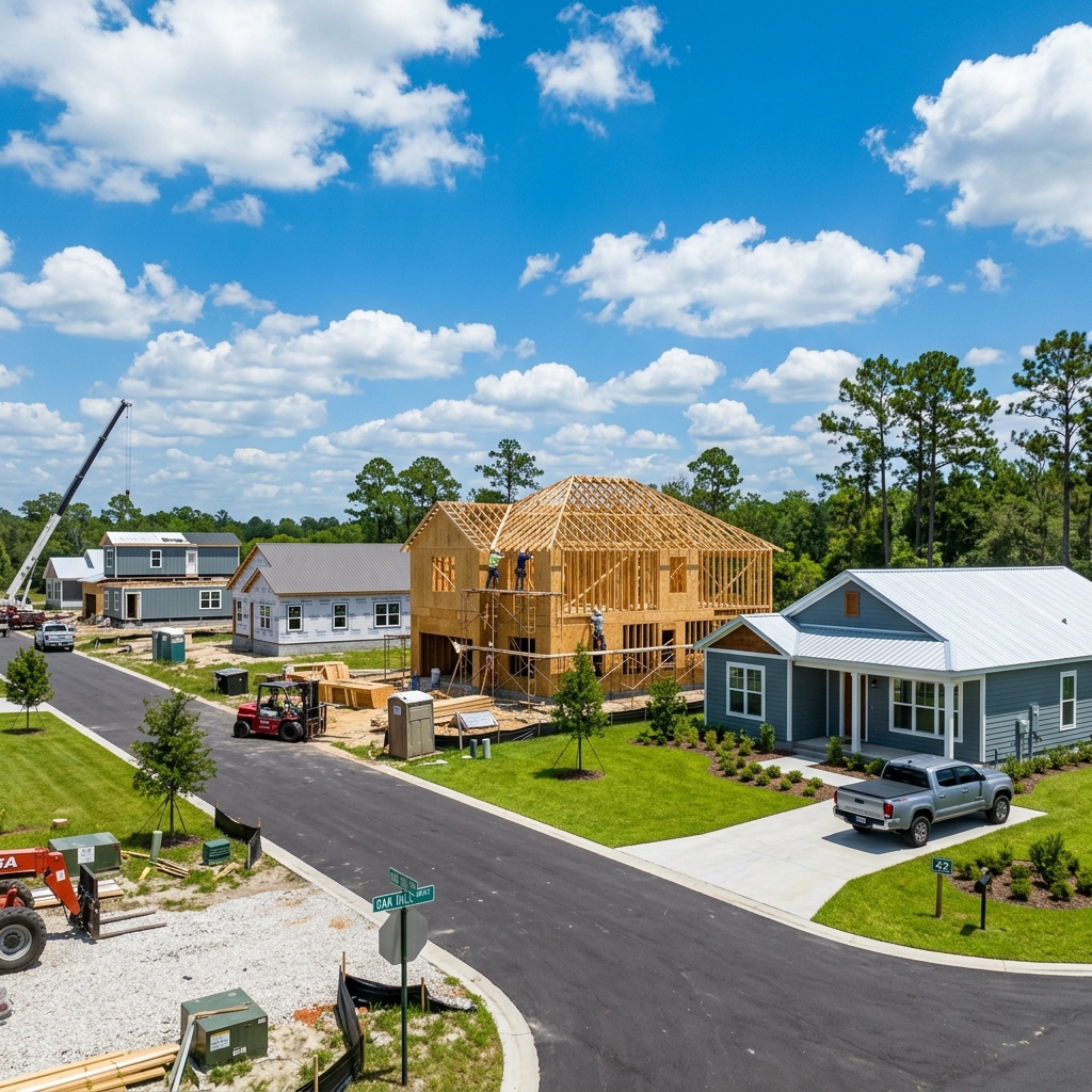New construction of affordable modular housing in Putnam County, FL